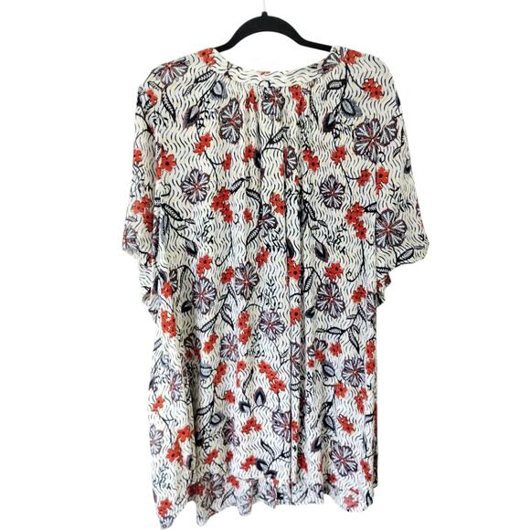 Roaman's Women's Size 28W Crepe Floral Button Down Bohemian Beachy Rayon Dress - Picture 4 of 11